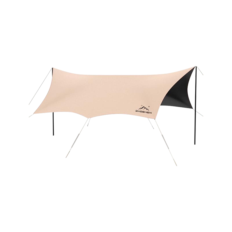 Outdoor picnic camping black vinyl tent, rainproof and sunshade canopy, picnic butterfly curtain canopy