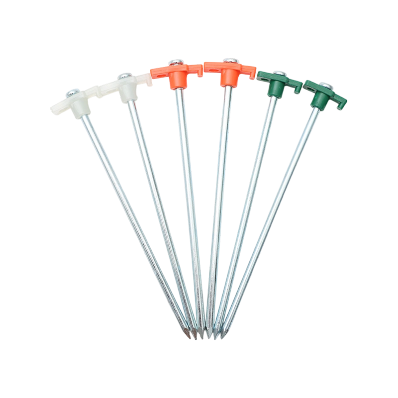 Outdoor camping tent with 25cm ground stakes, beach tarpaulin, and windproof steel studs