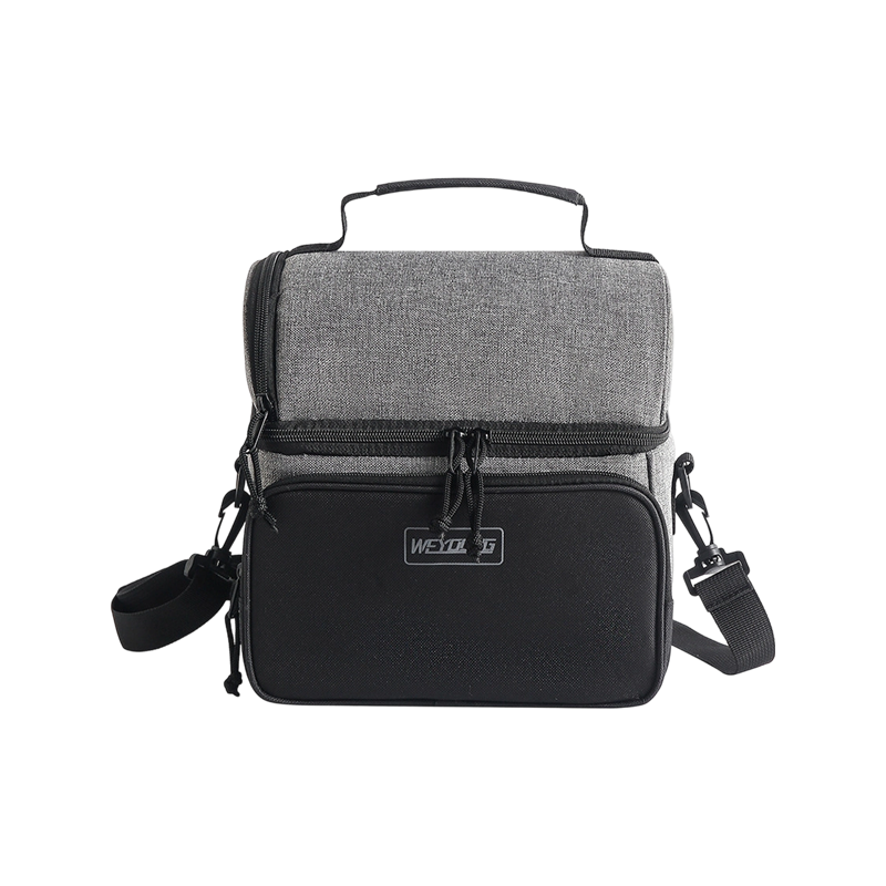 Large capacity double-layer lunch bag, Oxford cloth insulated bag, picnic bag, handheld ice pack