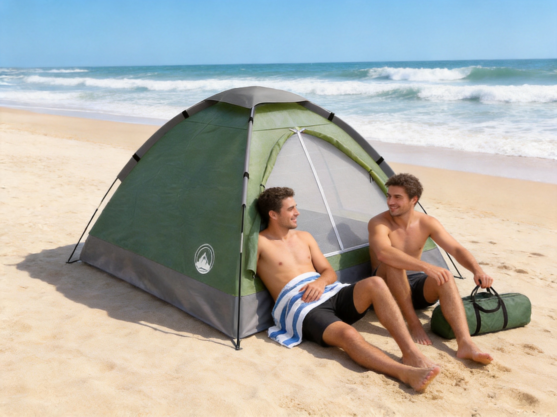 Quick-Setup Thickened Camping Tent for Beach Shelter, Sun Protection, and Two-Person Outdoor Comfort