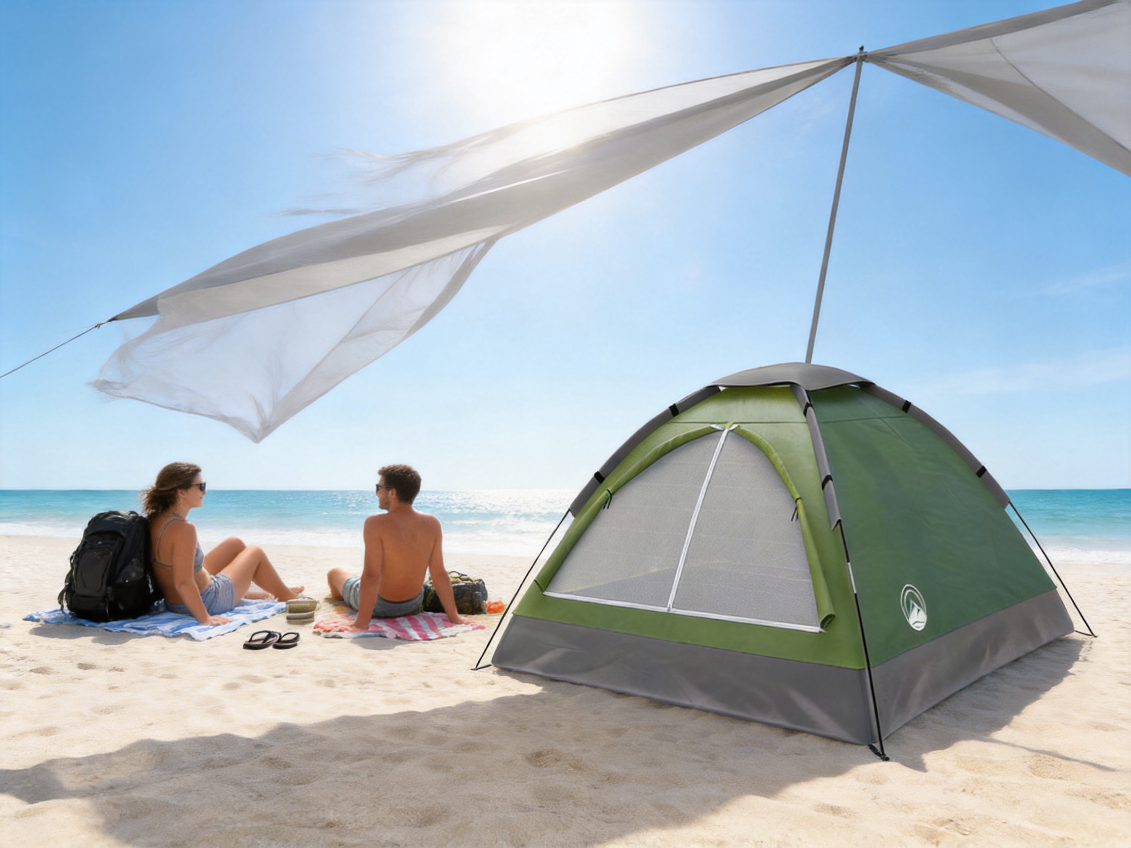 Quick-Setup Thickened Tent for Beach Leisure and Two-Person Camping