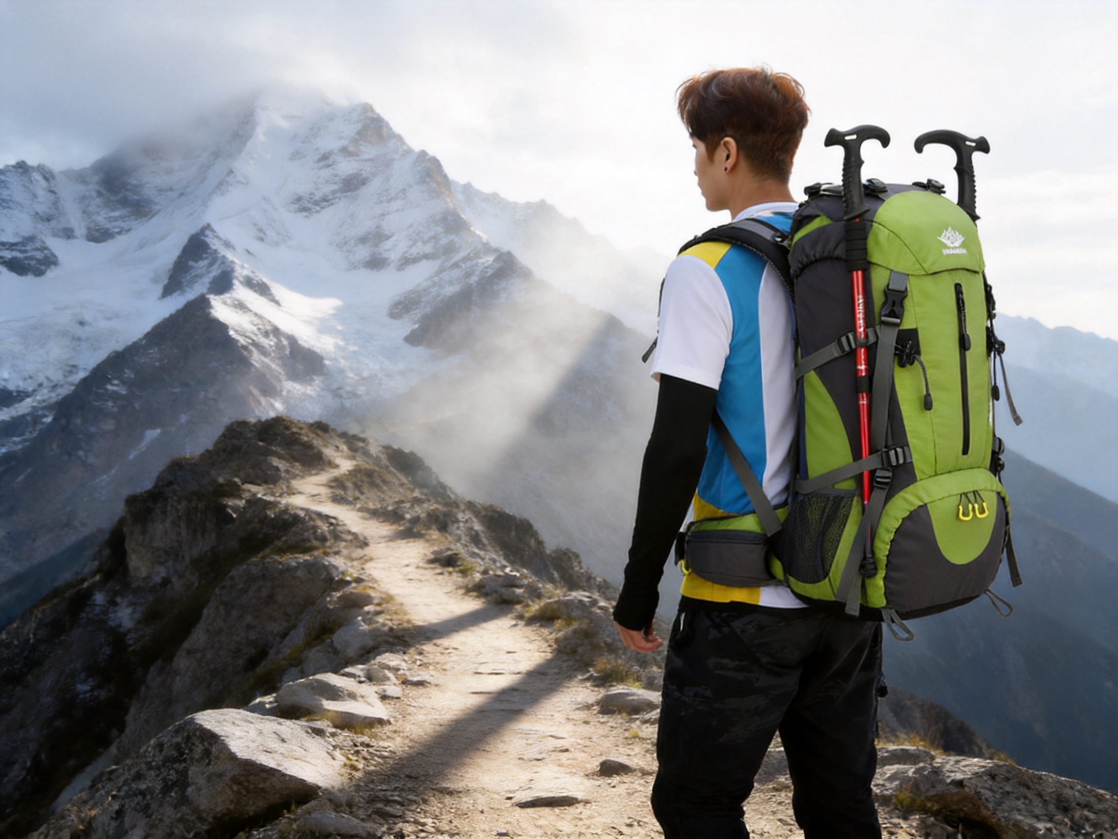 Large-Capacity Nylon Professional Mountaineering Backpack for Multi-Day Expeditions