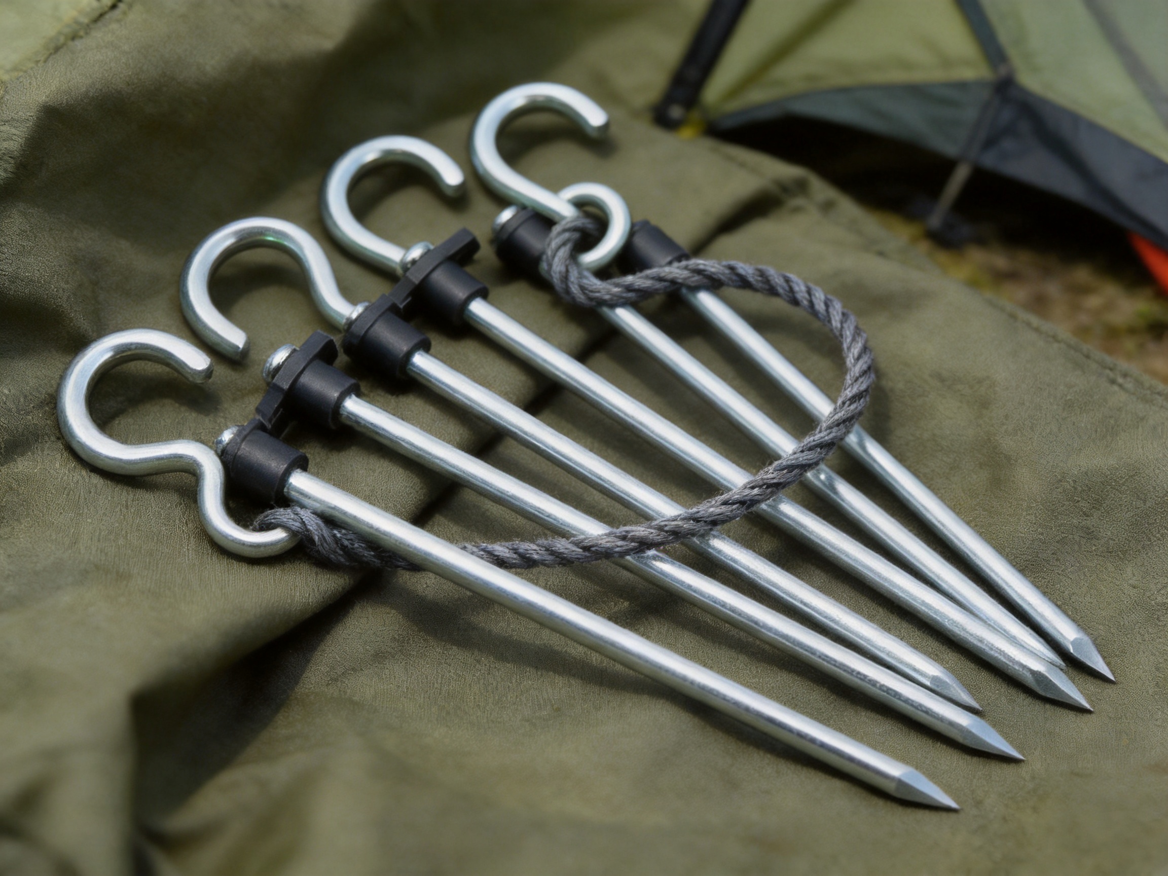 25cm High-Carbon Steel Ground Stakes for Reliable Camping Anchoring