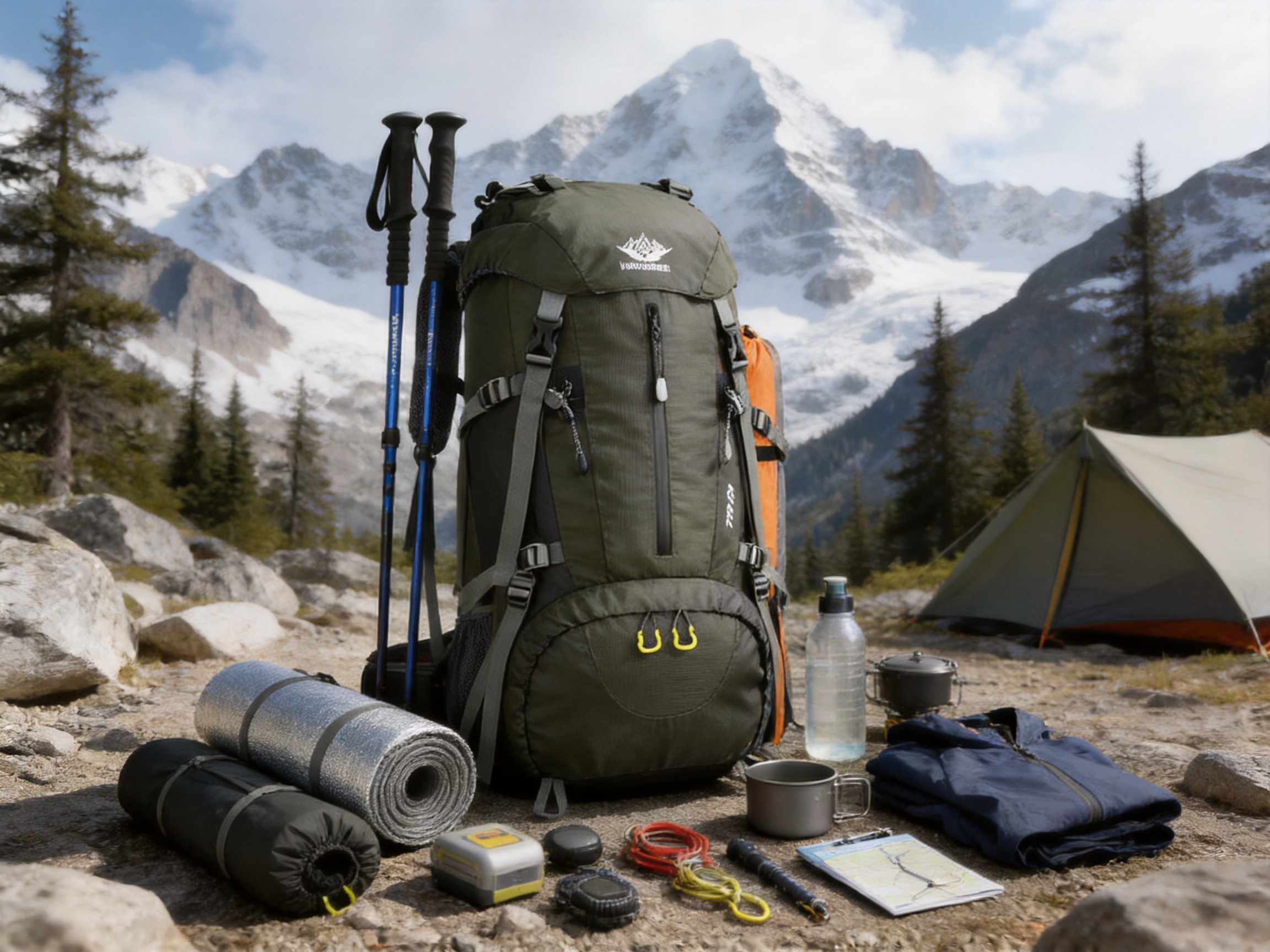 Large-Capacity Nylon Professional Mountaineering Backpack for Multi-Day Outdoor Expeditions